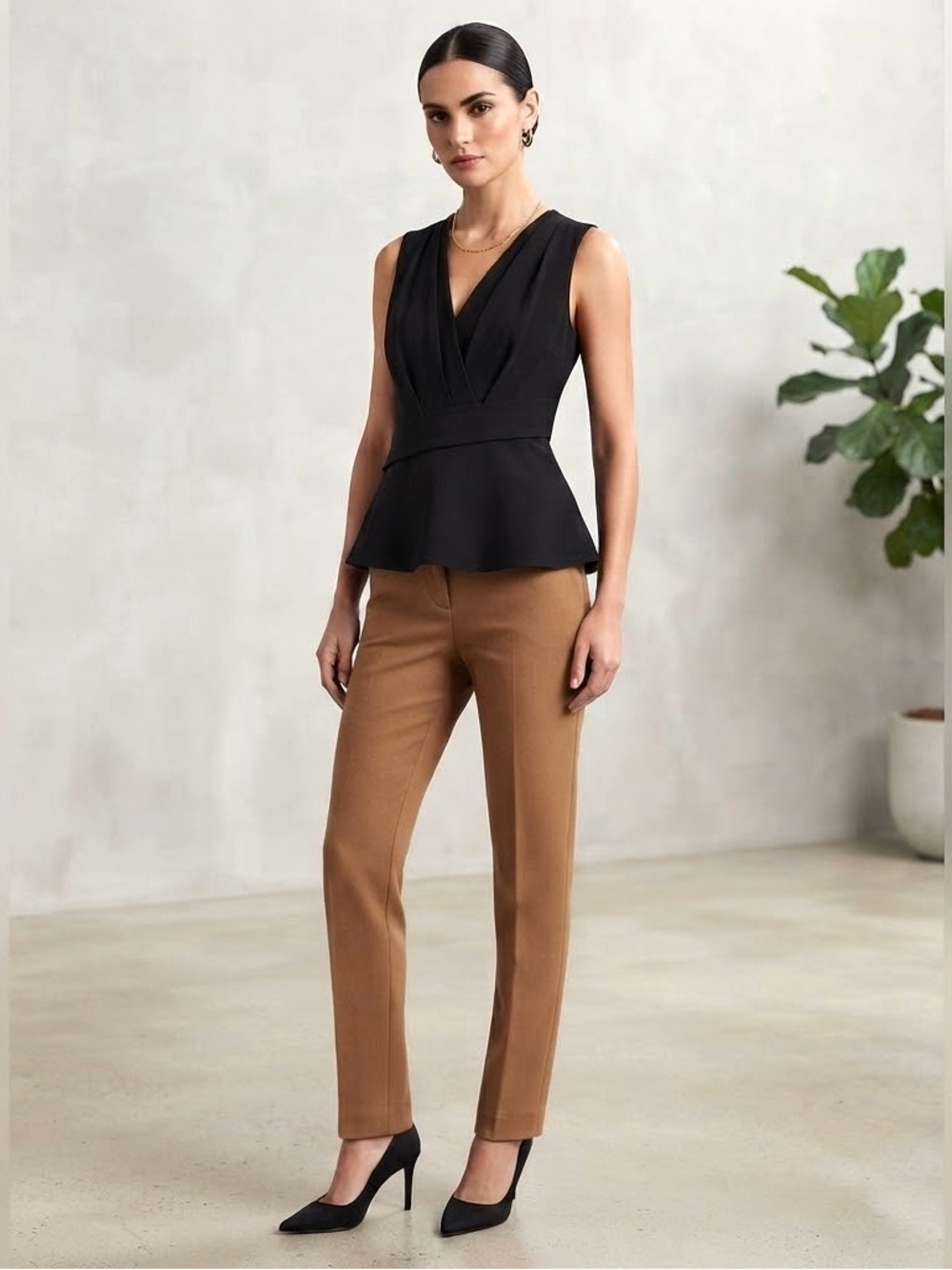 Banana Republic Crossfront Draped Peplum Blouse in size Small